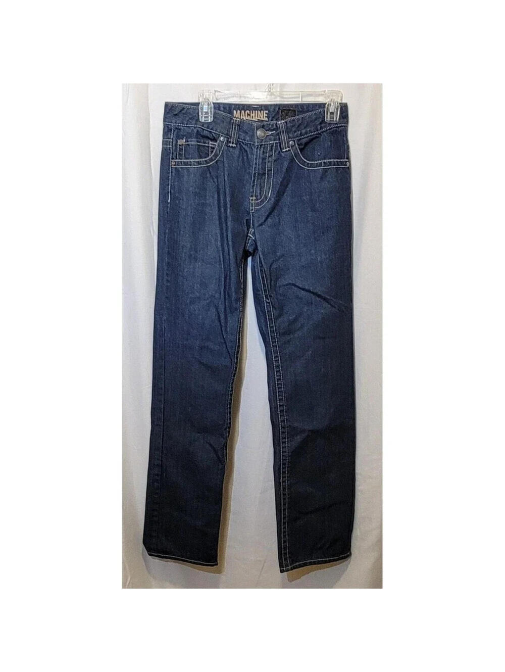 Machine Denim Jeans Mens 30x32.5 Slim Straight Contractor Pocket Workwear Blue